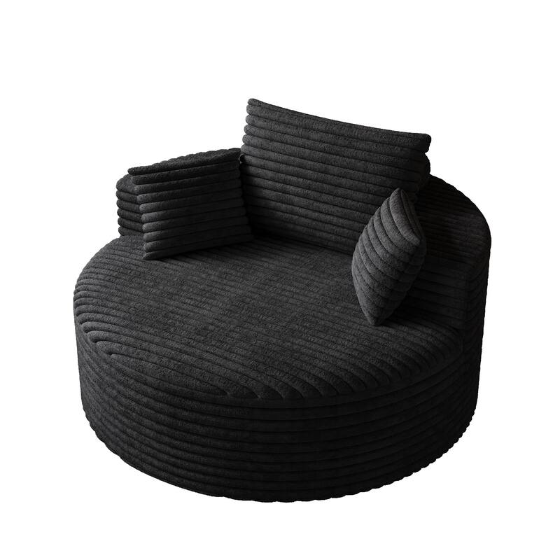 50"L Corduroy Sponge Single Sofa,No Assembly Required,Fluffy Modern Sleeper Chair (Not A Swivel Chair)