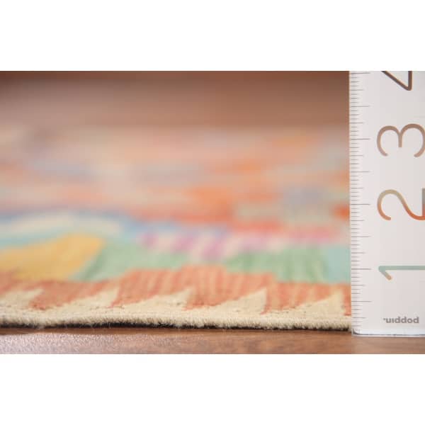 Reversible Kilim Oriental Multi-Color Area Rug Flat-weave Wool Carpet ...