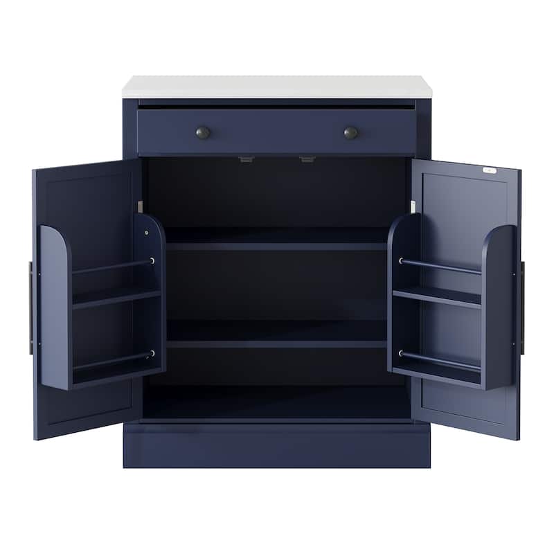 Modern Freestanding Kitchen Pantry,Buffet Food Storage, Coffee Bar Cabinet with Drawer, 2 Adjustable Shelves