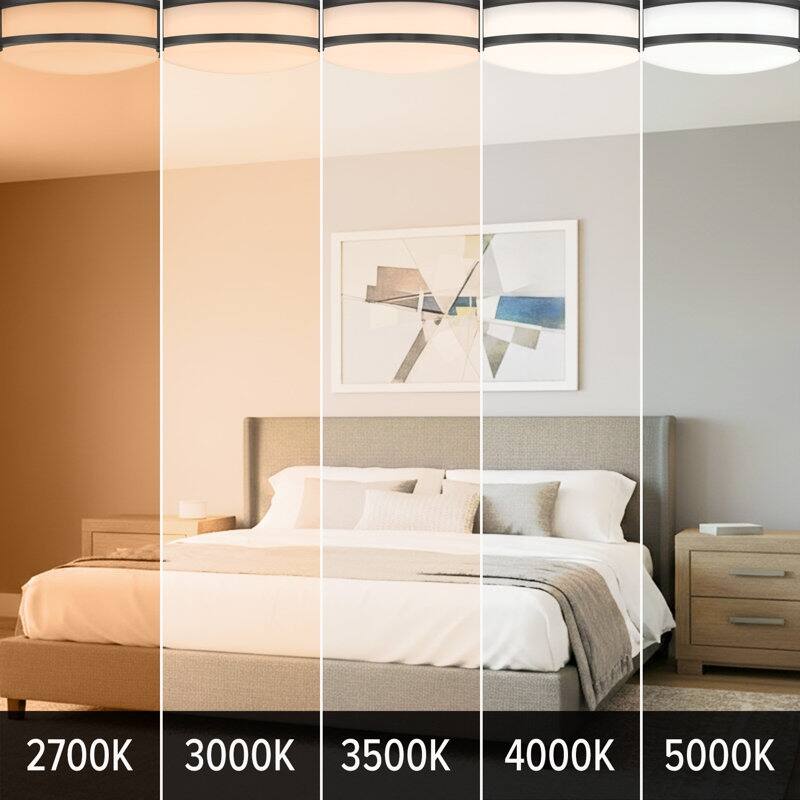 Designers Fountain DC Series 10 in. Modern Brushed Nickel Selectable 5 CCT Integrated LED Flush Mount for Bedrooms - Small