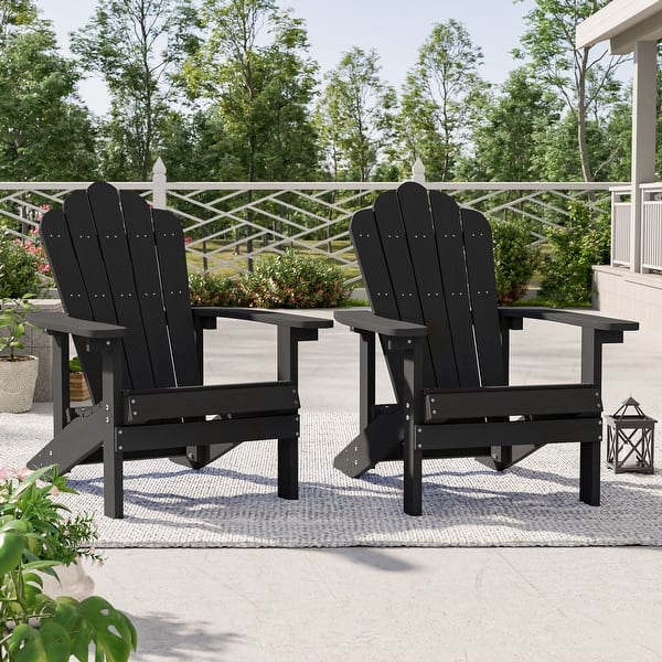 slide 2 of 62, BONOSUKI Patio Adirondack Chairs Weather-resistant(Set of 2) Charcoal Black
