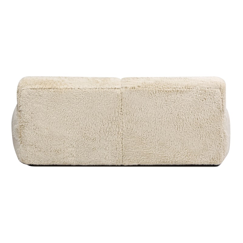Summit 83" Rustic Farmhouse Mongolian Sheepskin Overstuffed Sofa