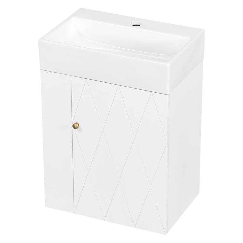 Bathroom Vanity with Ceramic Sink - White