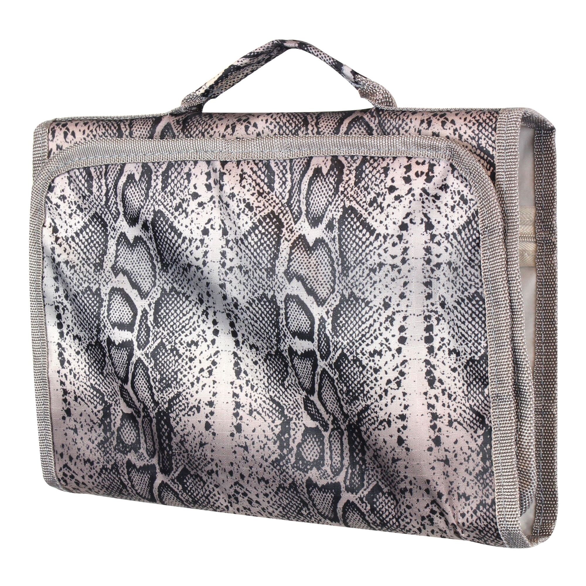 Shop Zodaca Women Jewelry Hanging Travel Organizer Roll Carry Bag Necklace Storage Holder Gray Synthetic Snark Print Overstock 31323745