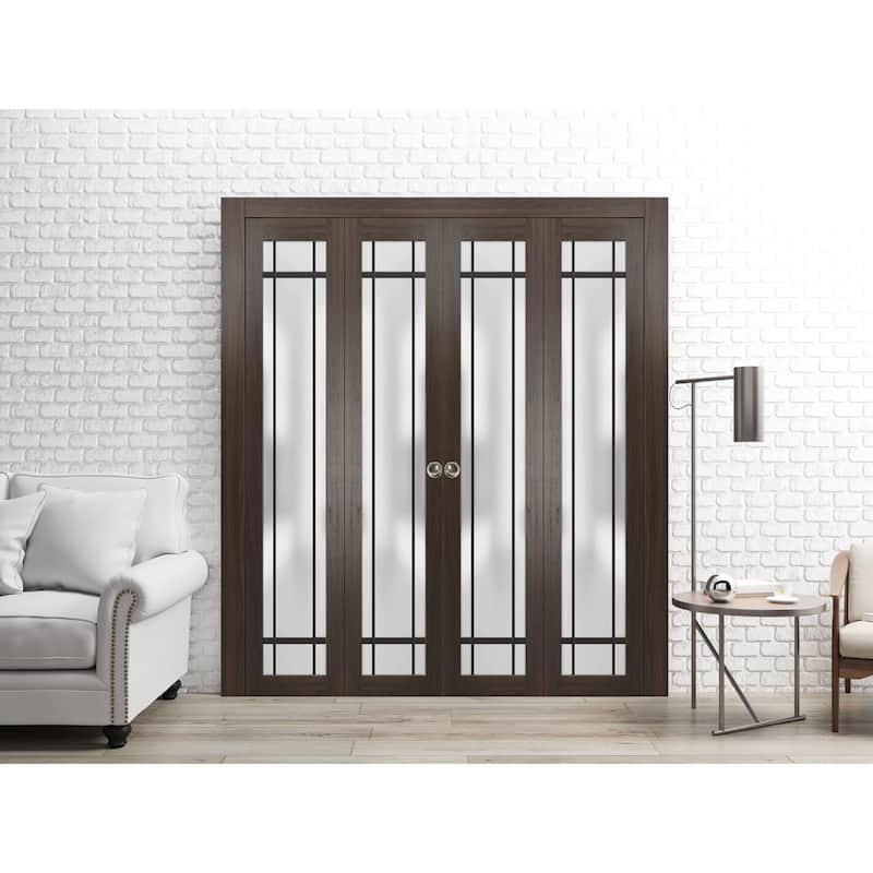 Double Bi-fold Doors Planum 2112 Chocolate Ash Sturdy Tracks