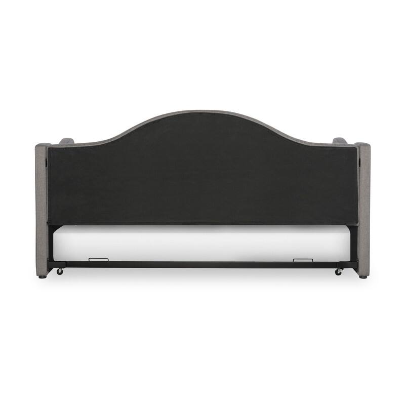Linon Seraphina Grey Upholstered Daybed with Trundle