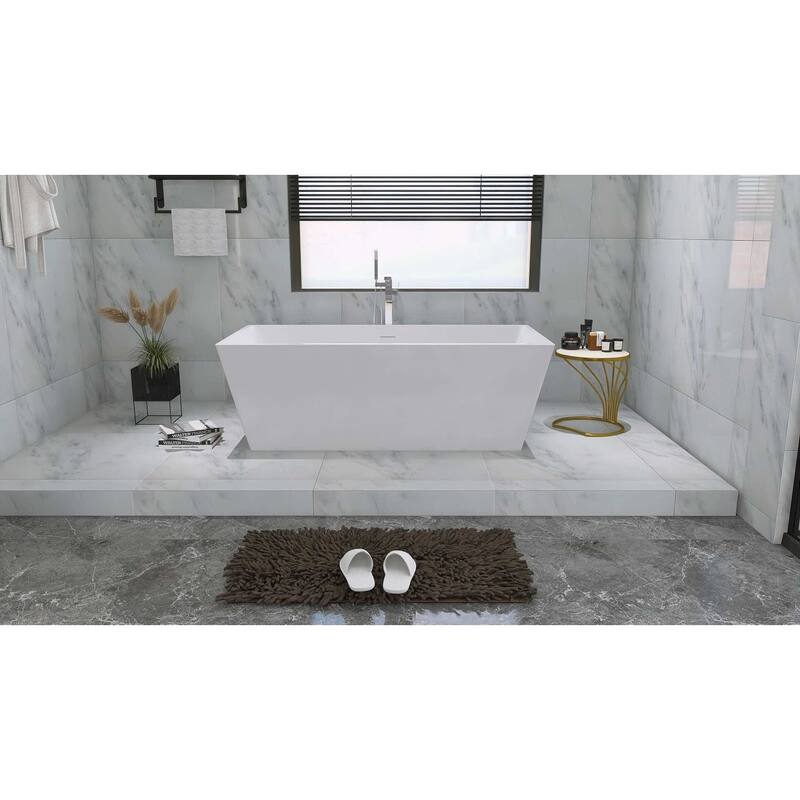 Timothy Soaking Rectangular Bathtub in Glossy White