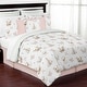 preview thumbnail 2 of 4, Sweet Jojo Designs Blush Pink Mint Watercolor Woodland Deer Floral Collection Girl 3 piece Full Queen-size Comforter Set