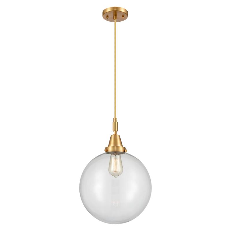 Innovations Lighting Downtown Urban - Caden Beacon - 1 Light 12" Cord Hung Mini Pendant - Satin Gold/Clear Shade