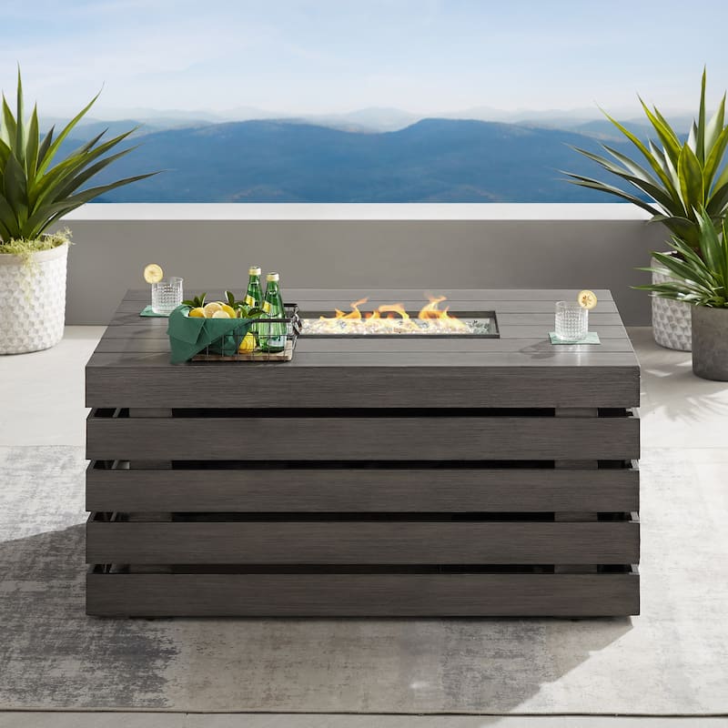 Corvus Hamina 1-piece Patio Aluminum Fire Pit Table with Lid