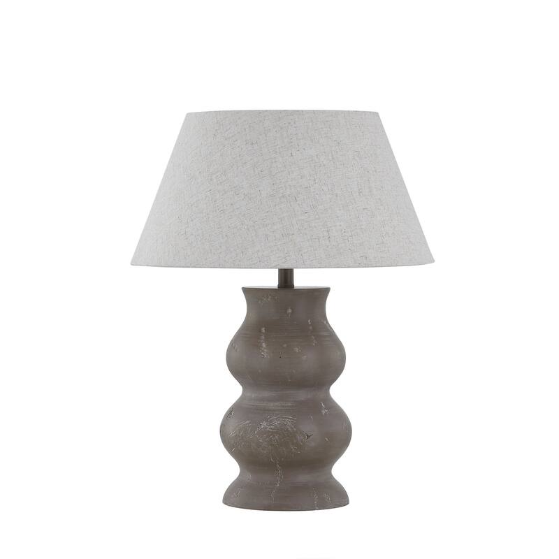 Drake 25" Table Lamp with Linen Shade, Taupe with Gray (Set of 2)