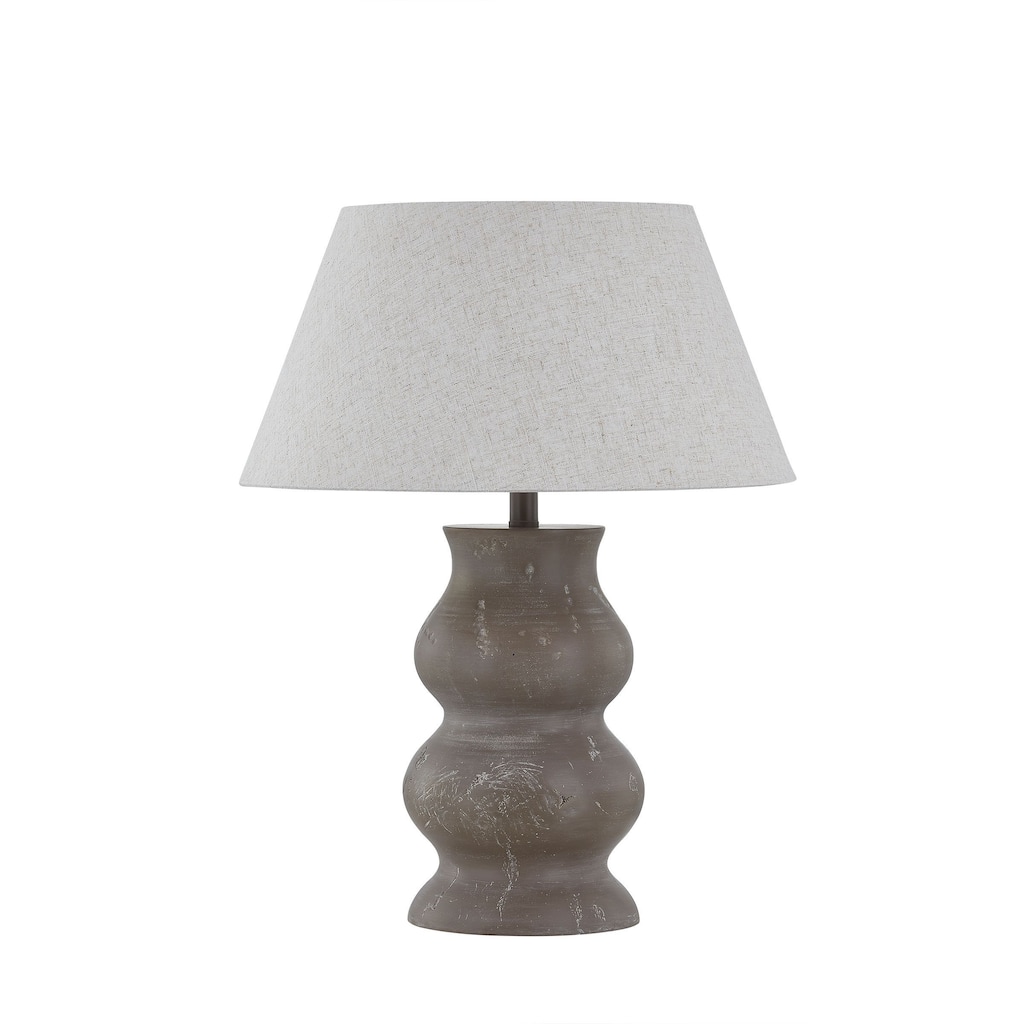 Drake 25" Table Lamp with Linen Shade, Taupe with Gray (Set of 2)