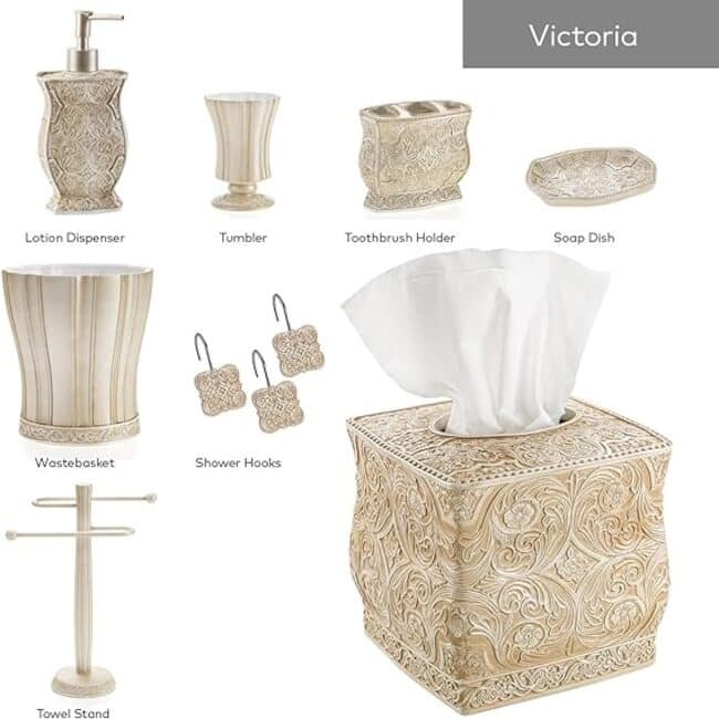Creative Scents Victoria Hand Soap Dispenser Countertop Decorative Lotion Pump Sink Shower Dispensers - Beige - Beige