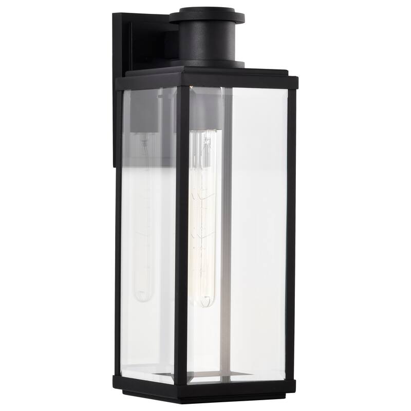 Luca Large Outdoor Lantern Sand Black Finish Clear Beveled Glass - Sand Black