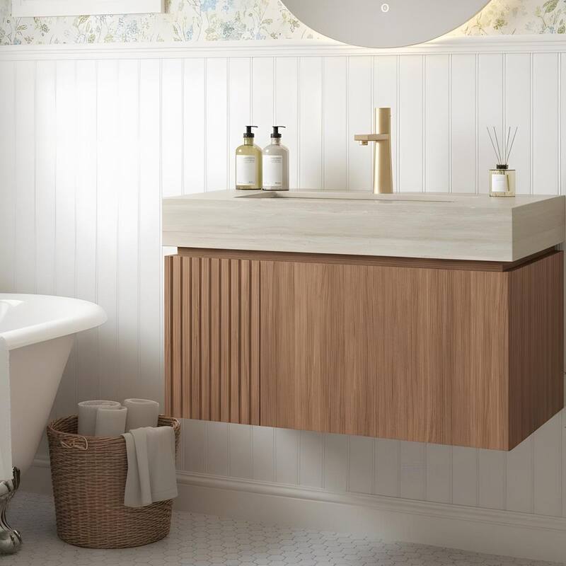 Mondern Floating Bathroom Vanity with 1 Pre-drilled Faucet Holes
