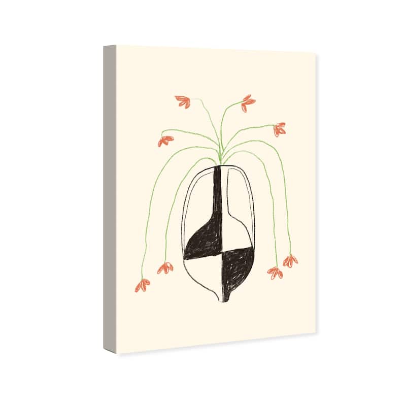 Wynwood Studio Canvas Abstract Floral Spread Only White and Cream White Modern & Contemporary Wall Art Canvas Print
