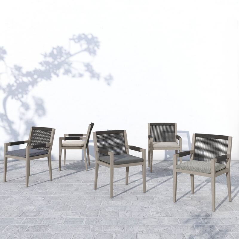 Atwood Outdoor Dining Armchair-Weathered Grey-FSC