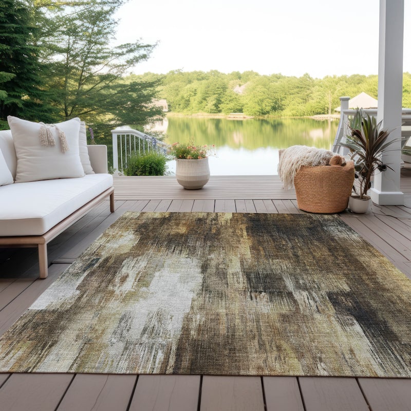 Alrive Contemporary Abstract Weather Resistant Classic Meets Modern Outdoor Rug