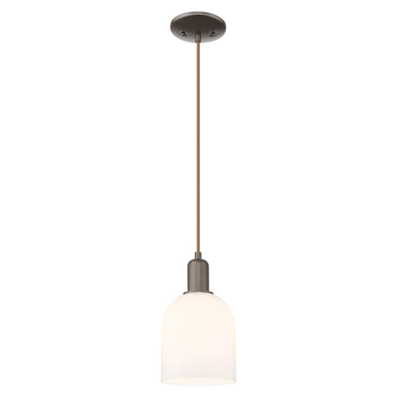 Innovations Lighting Endless Possibilities Arcadia - Bella - 1 Light 6" Cord Hung Mini Pendant - Oil Rubbed Bronze/White