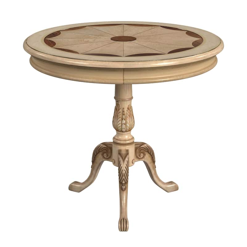 Butler Traditional Round Wooden Pedestal Table in Plantation Cherry Finish - Dark Brown