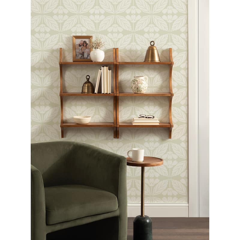 Kate and Laurel Scarlotte Wood Wall Shelf