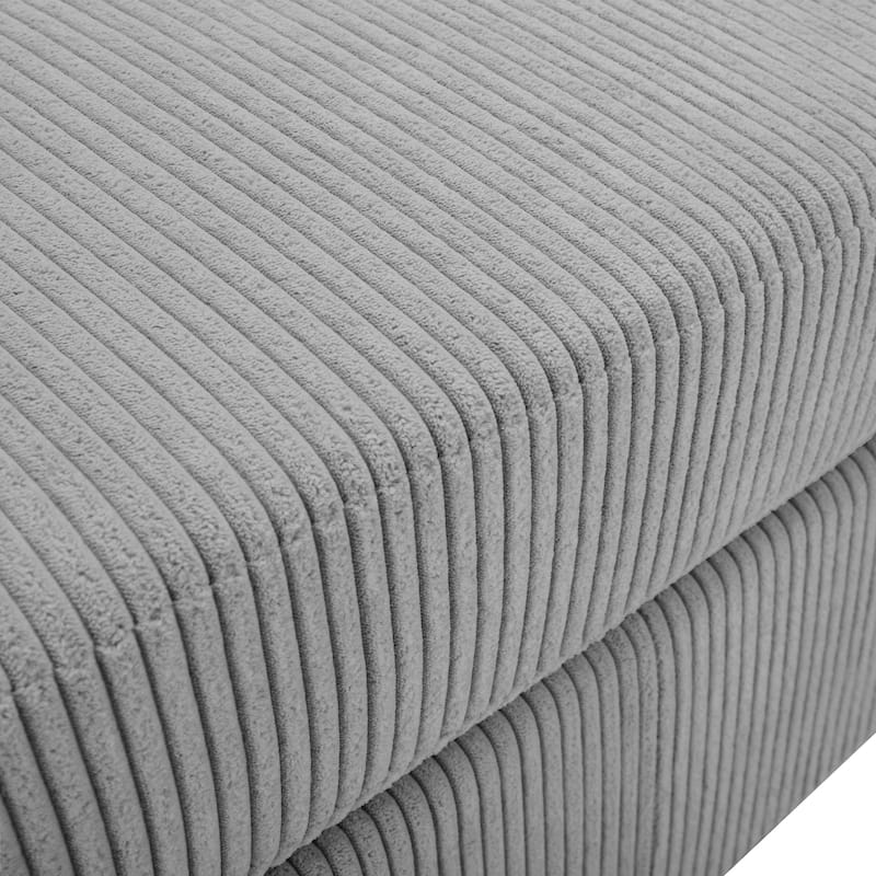 Modern Oversized striped Corduroy Ottoman