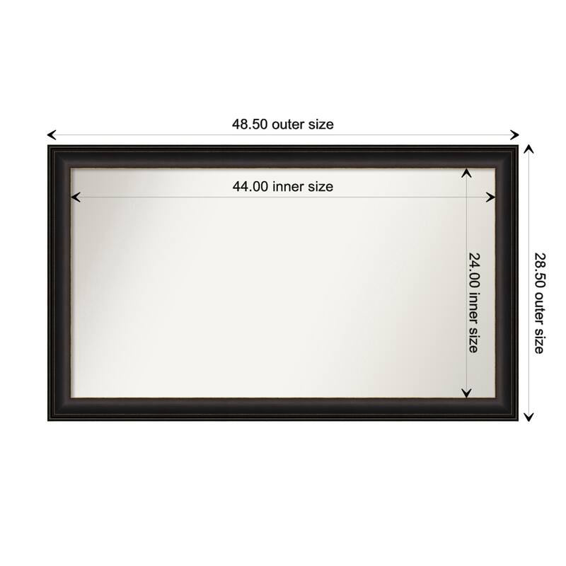 Trio Oil Rubbed Bronze Framed Non-Beveled Custom Wall Mirror, Bathroom Vanity Mirror - Outer Size: 48.5 x 28.5