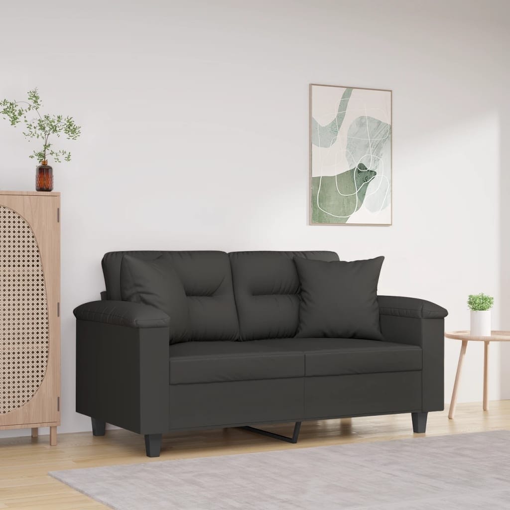 vidaXL Sofa Sectional Modern Couch with Pillows and Cushions Microfiber Fabric