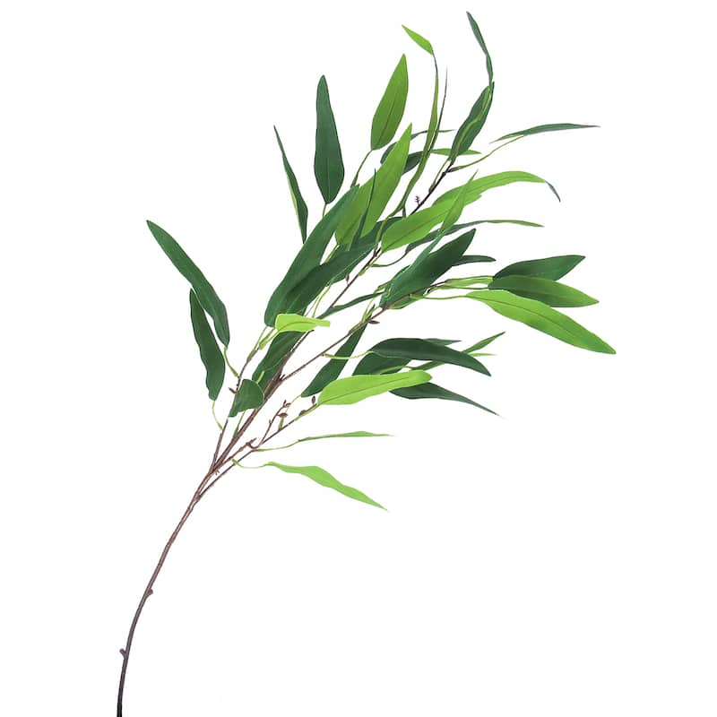Set of 2 Long Green Artificial Willow Eucalyptus Leaf Stem Plant Greenery Spray Branch 38in - 38" L x 13" W x 9" DP
