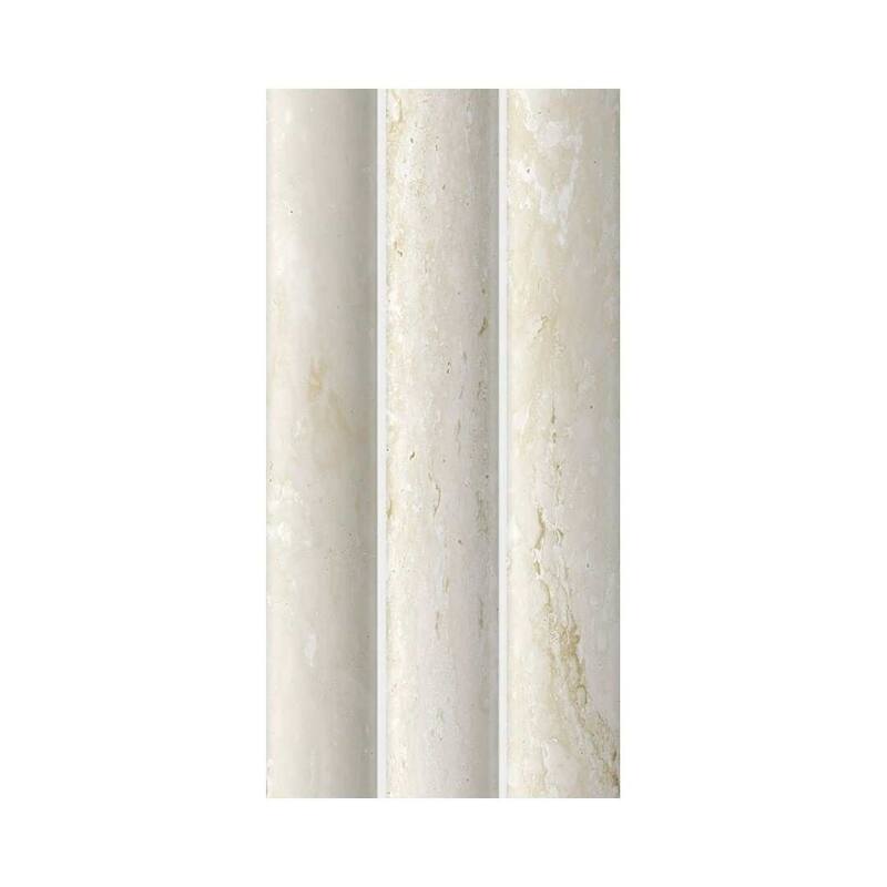 Lyrical 4.5x9 Matte Marble Look Porcelain Fluted Ribbed Tile - Wall, Backplash