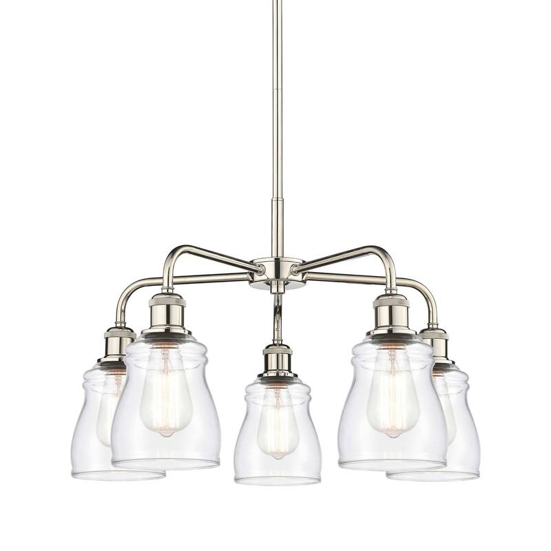 Innovations Lighting 516-5CR-15-23 Ellery Chandelier Ellery 5 Light - Polished Nickel / Clear