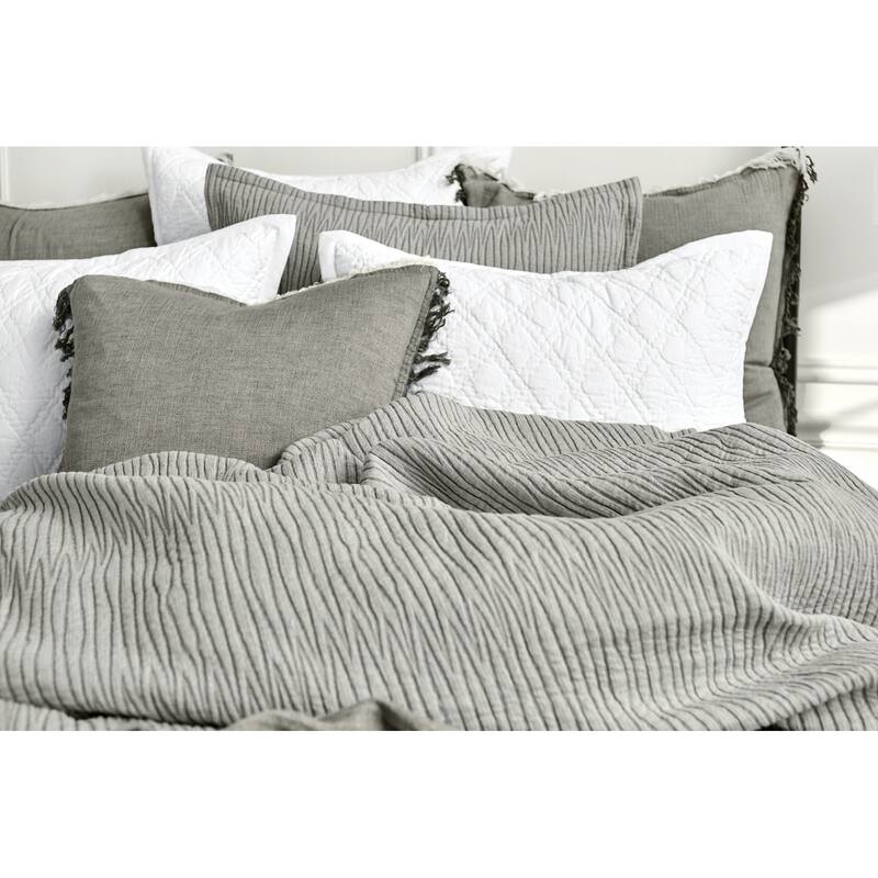 50" x 70" Declan Ash Large Premium Luxury Woven 100% Cotton Throw Blanket