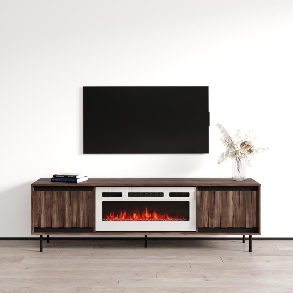 Meble Furniture Swing 180 TV Stand (71"W x 22"H) with Electric Fireplace for up to 80" TVs