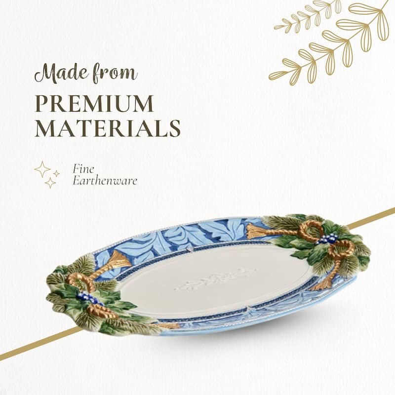 Fitz and Floyd Holiday Home Large Platter - 17" x 10.25"