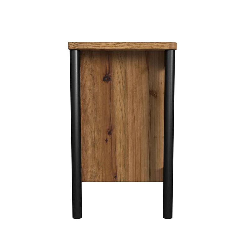 Norcross 2-Drawer Rubberwood Nightstand, Hickory