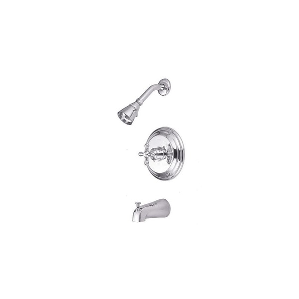 Elements Of Design EB3631AX Single Handle Tub and Shower Trim with Single Function Shower Head, Tub Spout and American Cross
