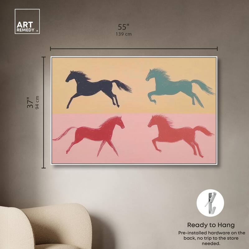 Galloping Quartet Canvas by Art Remedy