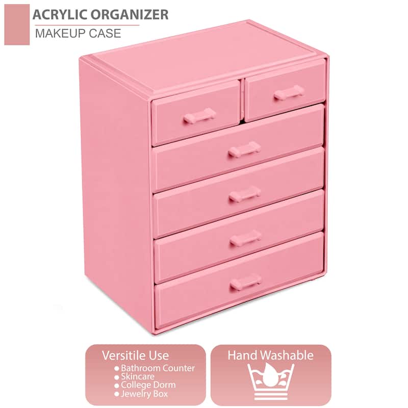 Sorbus Large Acrylic Makeup Organizer and Jewelry Storage Case - 9.50" L x 6.25" W x 11.25" H