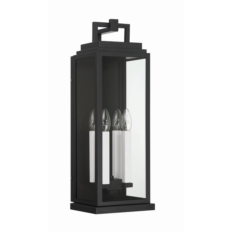 Aspen 4 Light Matte Black Outdoor Sconce - 7.75"W x 22.5"H x 7.25"D