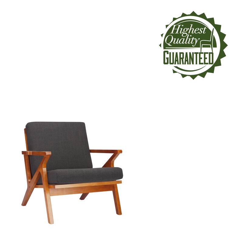 Porthos Home Clia Fabric Accent Chair with Rubberwood Frame, Removable Cushions