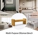 preview thumbnail 55 of 60, Boucle Bedroom Bench with Channel Tufted Modern Entryway Bench Window Bench End of Bed Bench