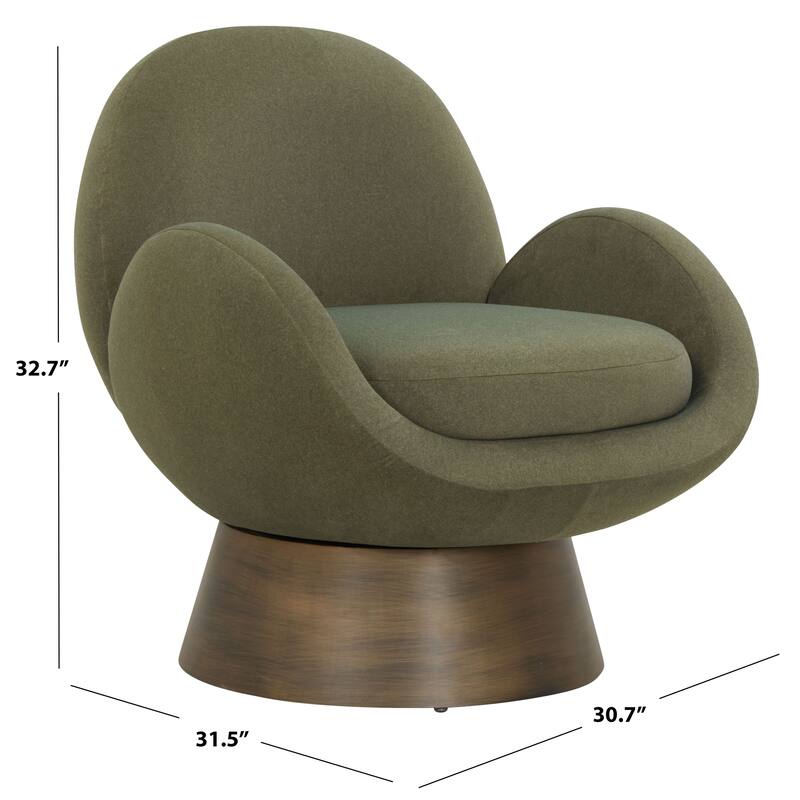 SAFAVIEH Couture Paolini Metal Base Accent Chair - 31"W x 32"D x 33"H