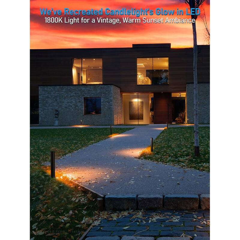 5CCT LED Landscape Pathway Lights, 12-24V Low Voltage, IP65 Waterproof - 6pack