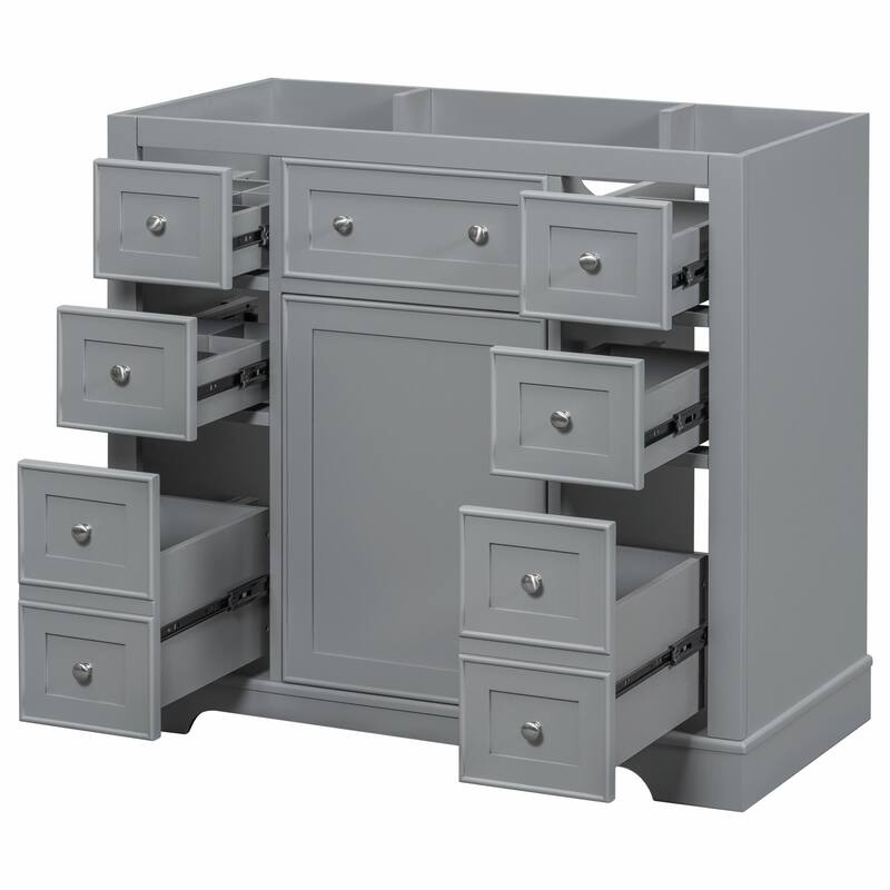 36" Bathroom Vanity with Sink Combo: Cabinet, Six Drawers