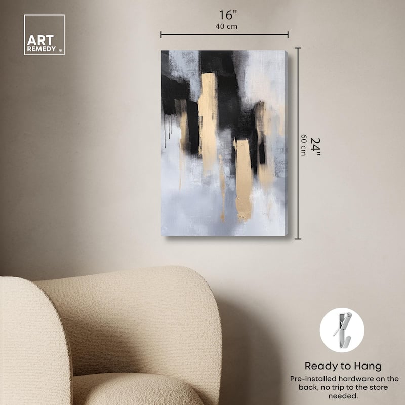 Onyx and Aureolin II Canvas by Art Remedy, Gallery Wrapped