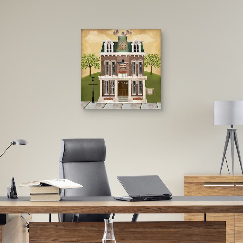 Americana Town Hall by Beth Albert Canvas Art Print