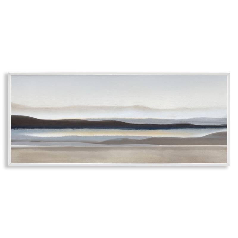 Stupell Fade Neutral Desert Scenery Framed Giclee Art Design By Charity Henderson - 30 x 13 - White