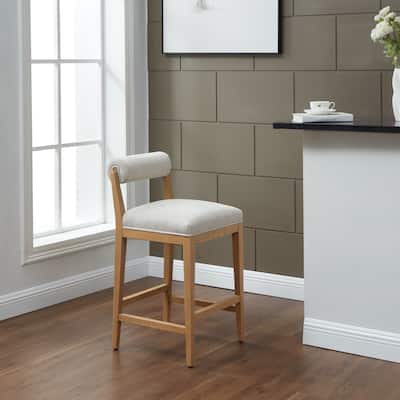 SAFAVIEH Couture Oaklie Rolled Back 26-inch Counter Stool - 17"W x 20"D x 35"H