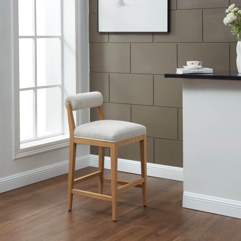 SAFAVIEH Couture Oaklie Rolled Back 26-inch Counter Stool - 17"W x 20"D x 35"H