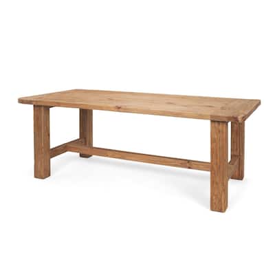 Stetson 84" Rectangular Natural Brown Wood Dining Table - Natural Wood - 84.0L x 39.0W x 30.0H